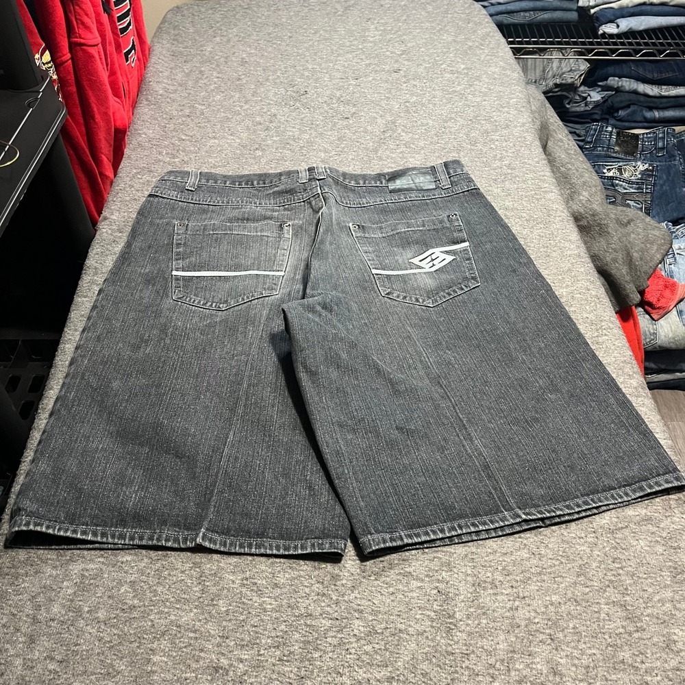 Enyce New York Mens 42 Baggy Denim Shorts Gray Y2K Streetwear Hip Hop RN 110237